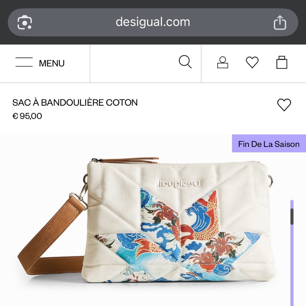 Desigual Cream and Blue Cosmetic Bag - Picture 5 of 5